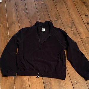 Elegant Black Zip-Up Fleece Jacket